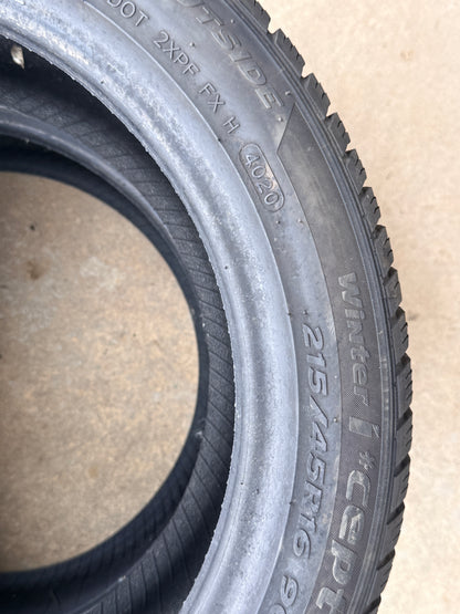 215/45/16 - Invernali - Hankook - DOT 2020 - Usato