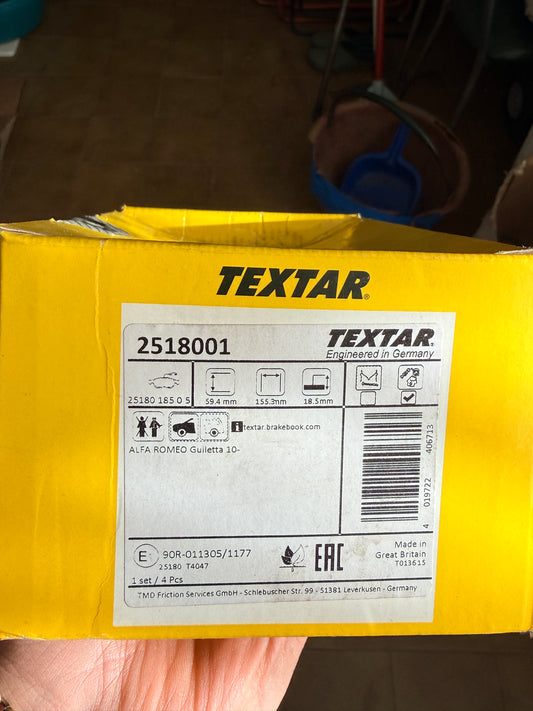 Pastiglie anteriori - Alfa Romeo Giulietta - Textar - Nuovo